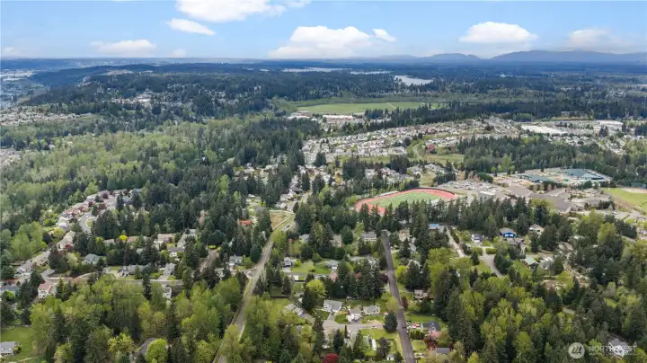 ariel looking towards Costco, Target and everything else - home is center & bottom of photo