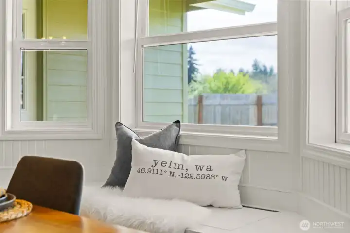 Built-in window bench with storage.