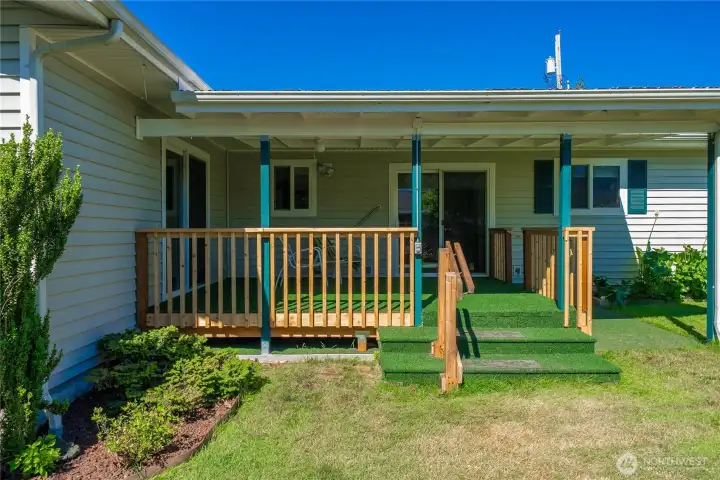 steps off of covered back deck to fully fenced back yard steps off of covered back deck to fully fenced back yard