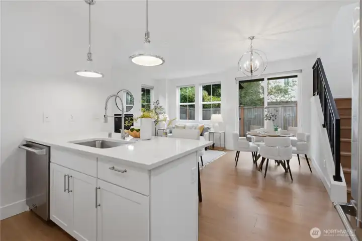 Kitchen and dining. Kitchen and dining.