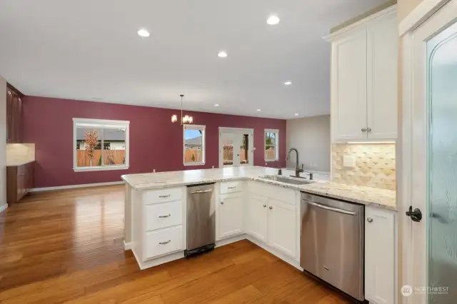 This open concept kitchen offers many entertaining options.