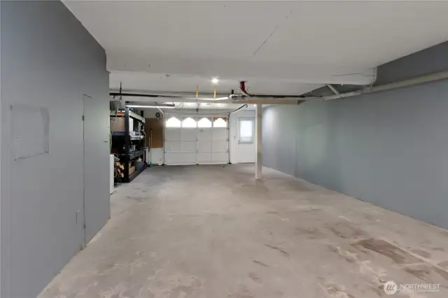 tandem garage with workbench