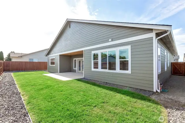 Fully fenced, landscaped and irrigated rear yard