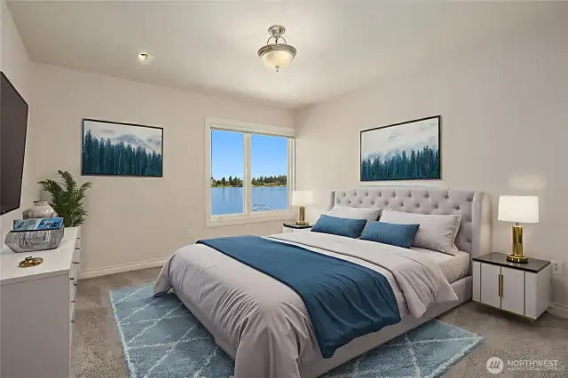 Bedroom 4  with adjoining Jack & Jill bathroom and private sink. Walk-in California closet.