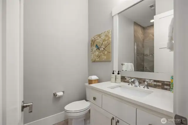 Office/Guest Room's 3/4 on suite bathroom.