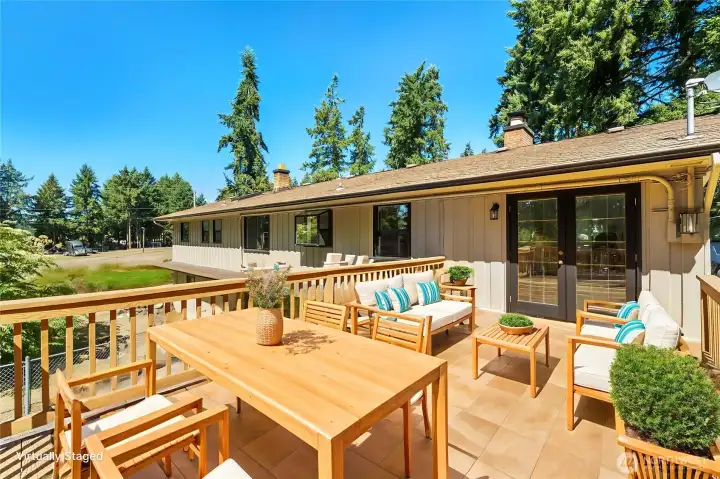 Deck off Great Room Virtually Staged