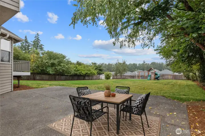 Large Patio - perfect for gathering. Furniture is virtually staged.