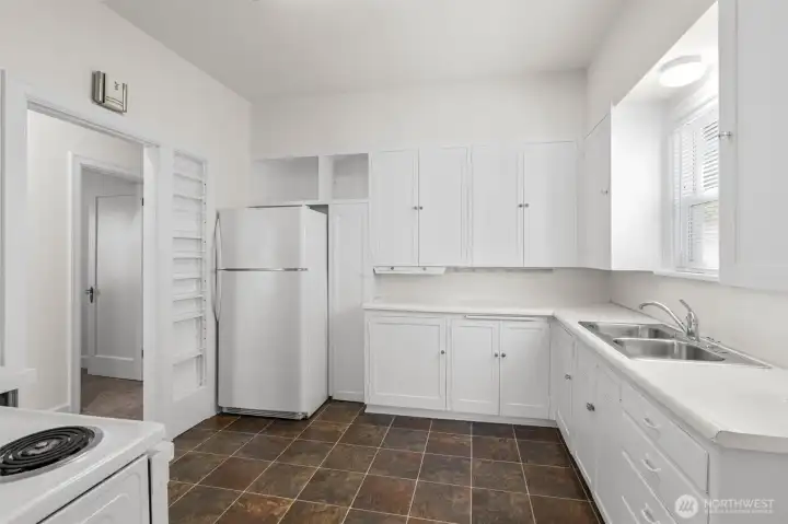 Upper-level kitchen.