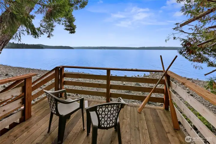 Relax above the water with room for boat storage below