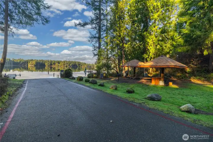One of the boat launches, picnic and swimming areas.