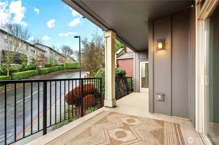 Large deck overlooks the hillside