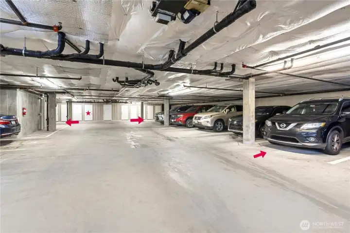3-parking spaces and storage in the secured parking garage