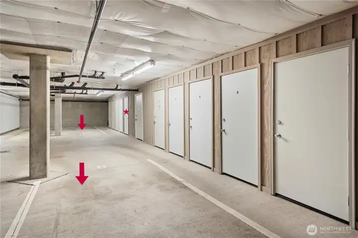 3-parking spaces and storage in the secured parking garage