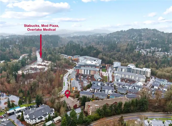 Walk to Starbuck's and restaurants