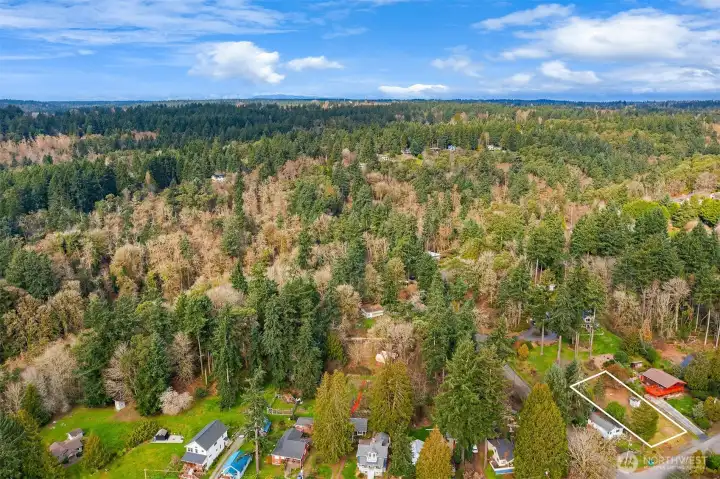 The property is a short 2.6 miles from the core of Vashon where you will find retails shops, galleries, restaurants, cafes, a post office and many other amenities. Unless you crave online shopping, you can find most of what you need on the island.