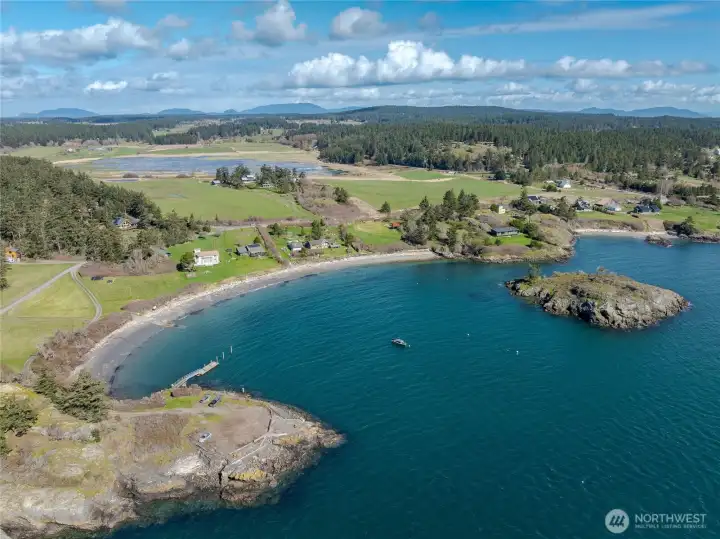 Davis Bay, community dock at lower left