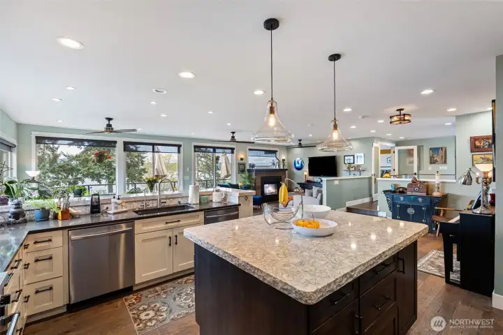 The gorgeous granite on the island will be a conversation piece as you gather guests to your beautiful home.  This is a wonderful home for gathering!