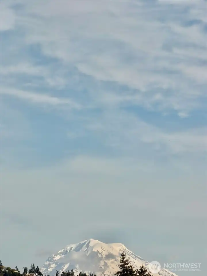 Partial mountain Rainier views from bedroom