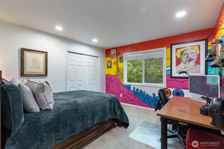 Bedroom #2 with closet storage and flexible layout for work, guests, or additional living space.