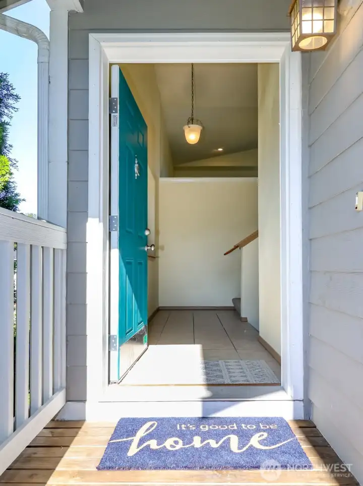 Entry leads to upper floor with primary bedroom and lower floor to extra bedrooms, bathroom and utility. Entry leads to upper floor with primary bedroom and lower floor to extra bedrooms, bathroom and utility.