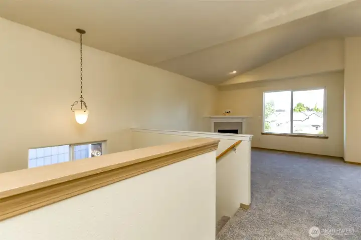 This angle is from the hallway that leads to the half bath and primary bedroom. This angle is from the hallway that leads to the half bath and primary bedroom.