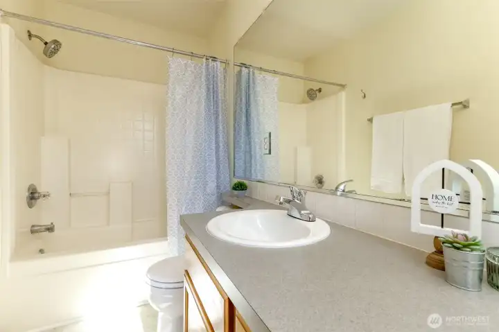 Primary bath with view of tub/shower. Primary bath with view of tub/shower.