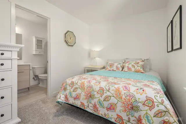 Another photo of bedroom #2 showing ensuite bathroom.
