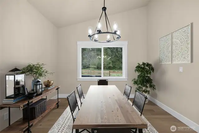 Large dining area right off the kitchen.