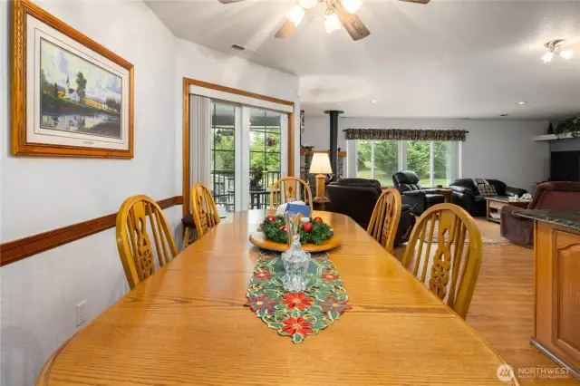 Breakfast room just off the kitchen.  Sliding glass doors lead you onto the covered deck in the backyard.