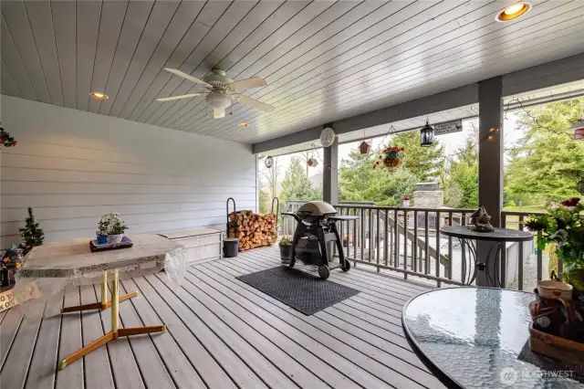 Covered deck in the back yard