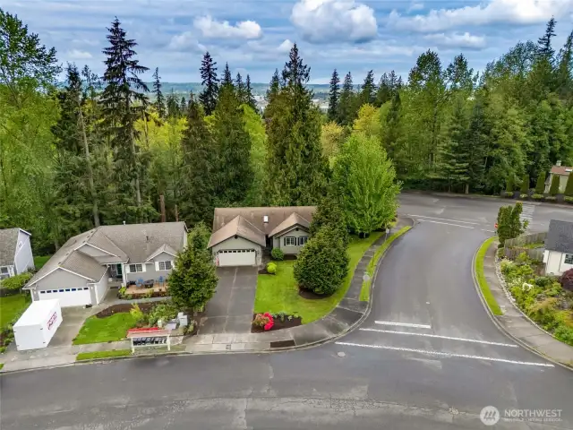 Ample parking of this beautiful corner lot