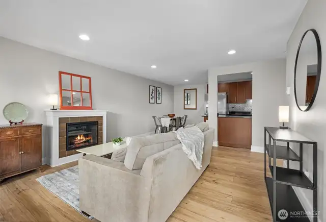New Flooring and paint throughout. electric fireplace in the living room