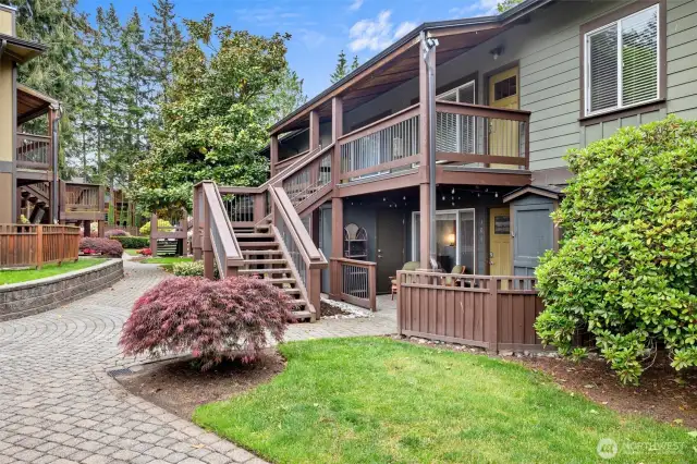 ground floor unit with easy access from parking lots on both sides