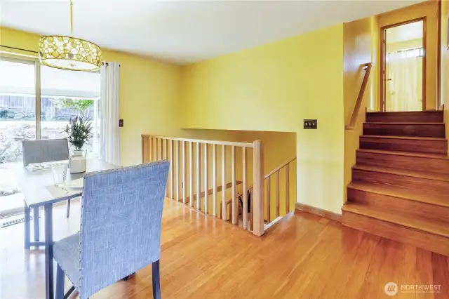 Head upstairs to 3 bedrooms, including the primary suite, or head down to a bonus space and 4th bedroom with half bath.