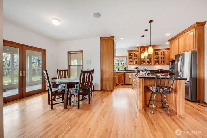 Kitchen with breakfast nook off the solarium.