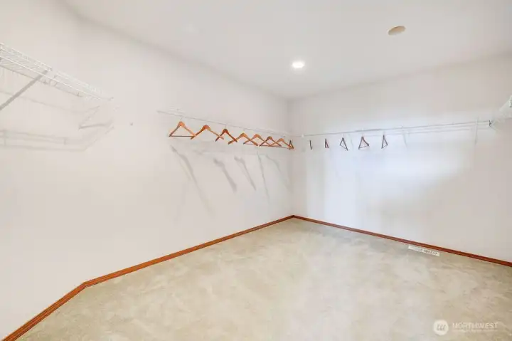 Oversized walk-in closet off master suite.