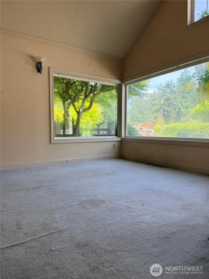 Lake view from spacious primary bedroom