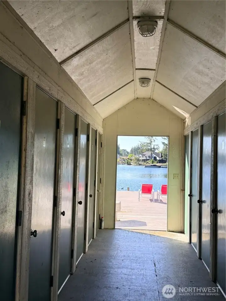 Each home has dock storage