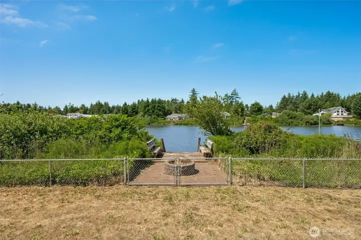 back yard. waterfront view