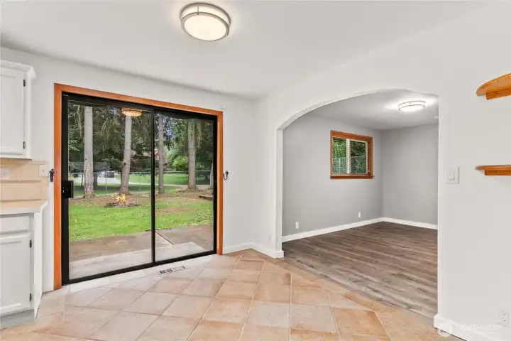 Kitchen eating space next to bonus room.