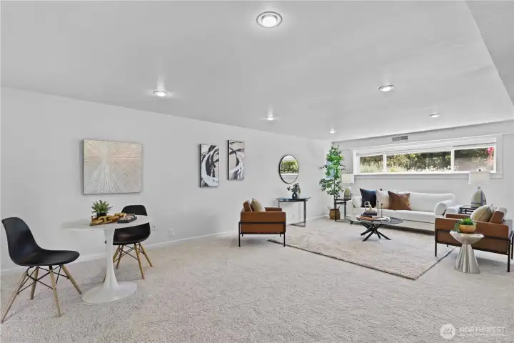 Lovely and large basement living area Lovely and large basement living area