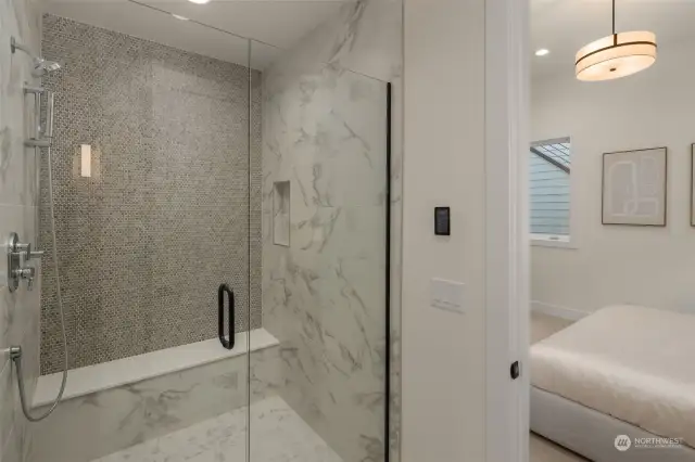 Primary walk-in shower.