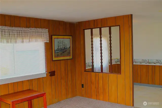 Living room to dining area.