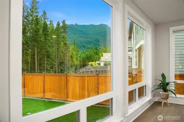 Floor to ceiling windows in living room