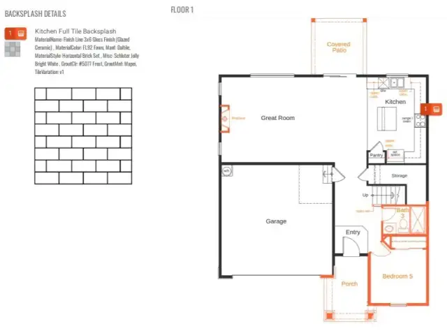 Tile backsplash diagram