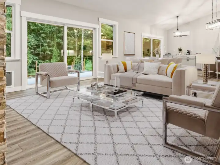 Virtually staged - Great room floor plan, perfect for relaxing or entertaining.