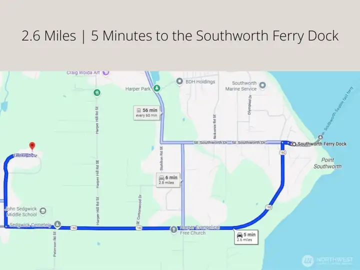 2.6 miles to Southworth Ferry!