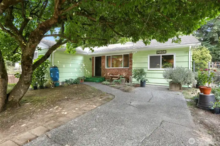 One level living with just a couple steps for entry.