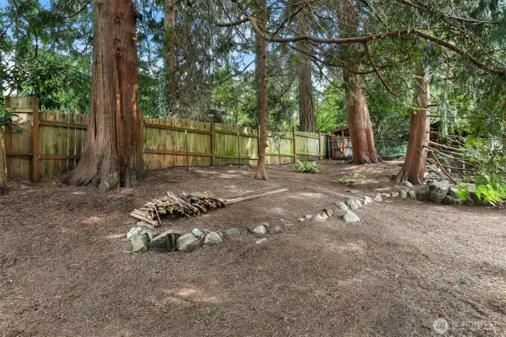 Backyard with private park like setting
