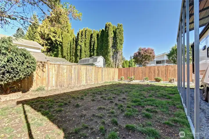 Fully fenced yard